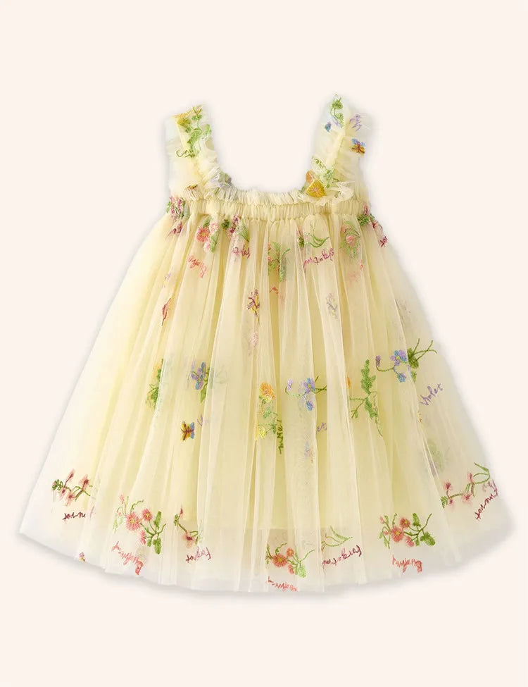Tüllkleid mit Blumenstickerei
