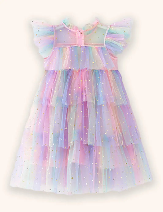 Tüllkleid Mit Sanftem Regenbogenfarbverlauf