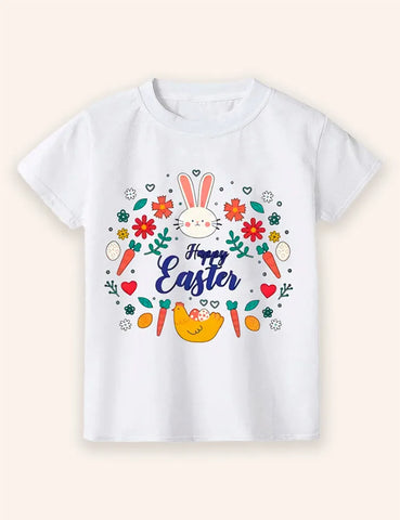 T-Shirt mit Oster-Cartoon-Aufdruck