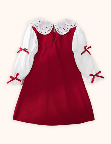 Bow Long Sleeves Dress