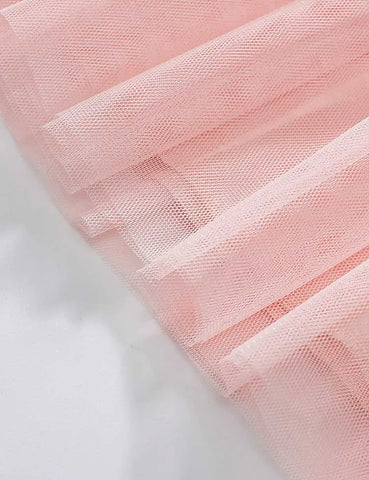 Rainbow Tulle Ruffled Dress