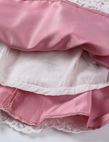 Tüll-Spitzenkleid mit Schleife