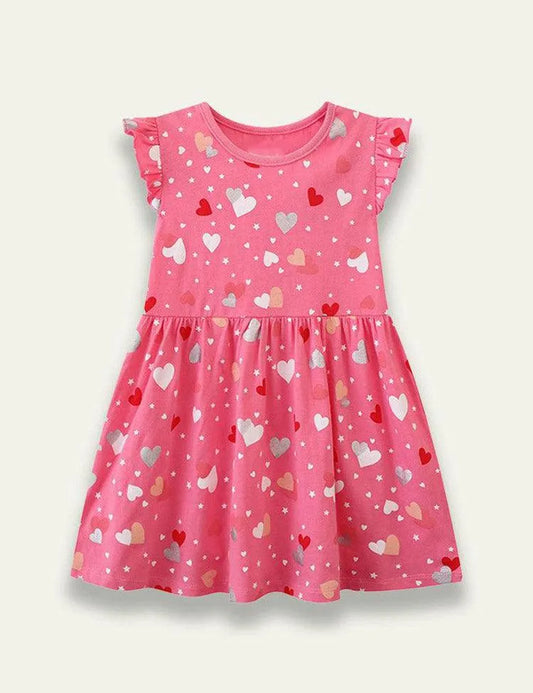 Love Printed Flying Sleeve Dress - Mini Taylor