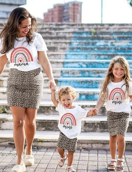 Valentijnsdag MAMA & MINI Set met luipaardprint