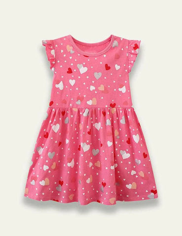 Love Printed Flying Sleeve Dress - Mini Taylor