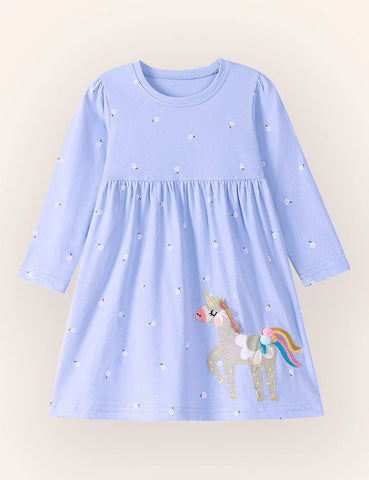 Little Pony jurk met lange mouwen en applicaties