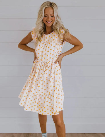 Mom&Me Strap Holiday Tiny Flower Dress