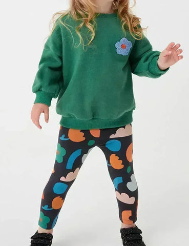 Conjunto de sudadera con apliques de flores