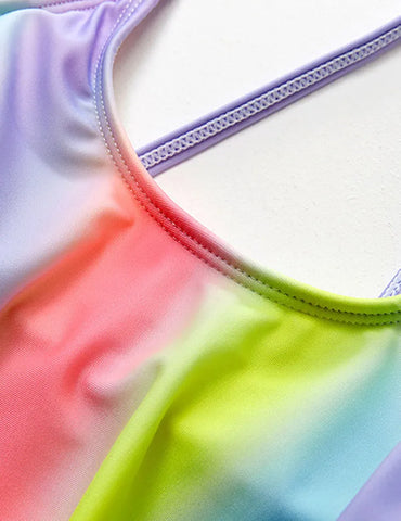 Rainbow Striped Bikini Set