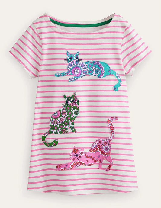 Short Sleeve Appliqué Tunic - Mini Taylor