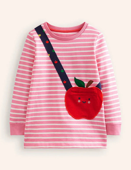 Abito con applicazione borsa di mele