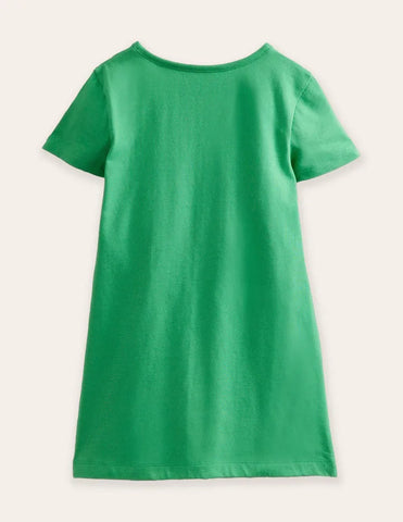 Niedliches Kleid mit Tierapplikation aus Baumwolle