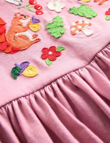 Nellie Appliqué Flare Dress