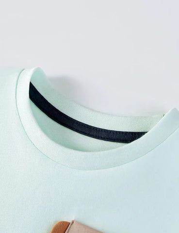 Cute  Cow Applique Cotton T-shirt
