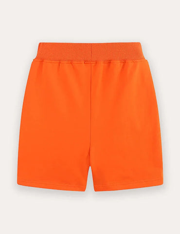 Animal Embroidered Cotton Shorts