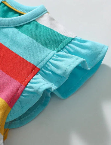 Rainbow Striped Sleeveless Dress
