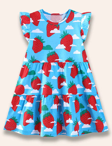Vestido estampado de fresas