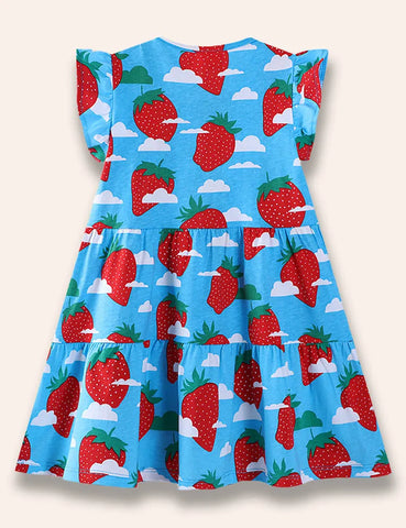 Vestido estampado de fresas