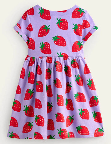 Abito interamente stampato alla fragola