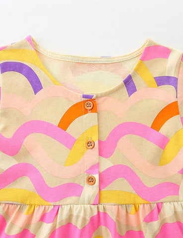 Multi Line Printed Dress