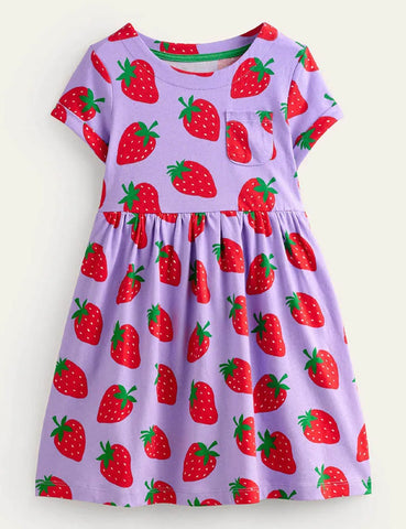 Abito interamente stampato alla fragola