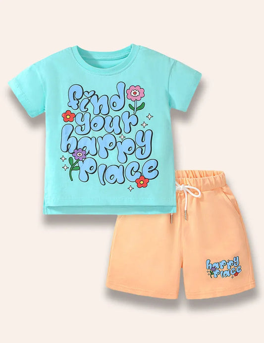 Conjunto de camiseta con estampado de letras