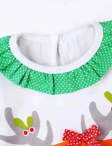 Conjunto estampado de renos lindos navideños