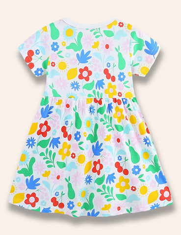 Abito stampato a fiori multipli