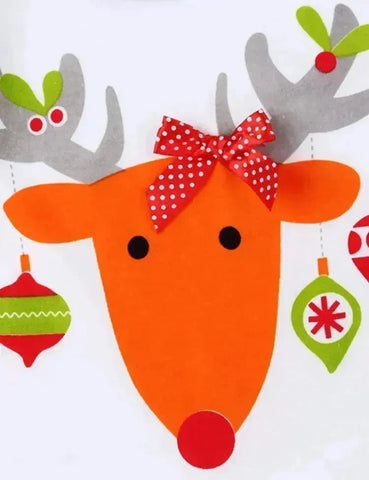 Conjunto estampado de renos lindos navideños
