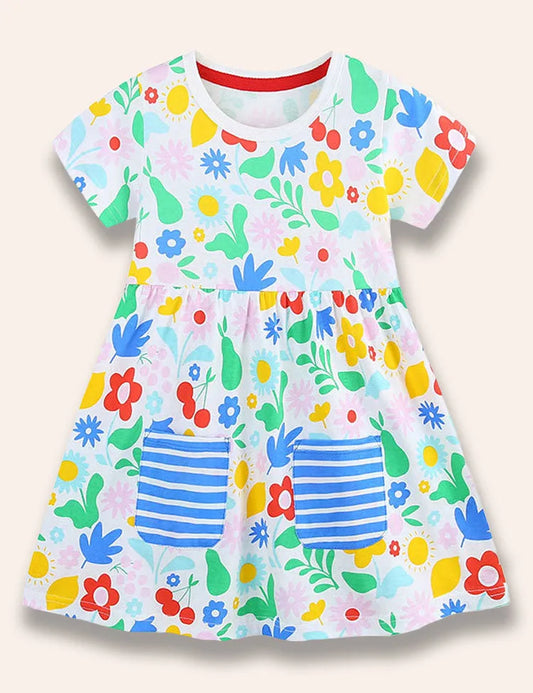 Abito stampato a fiori multipli