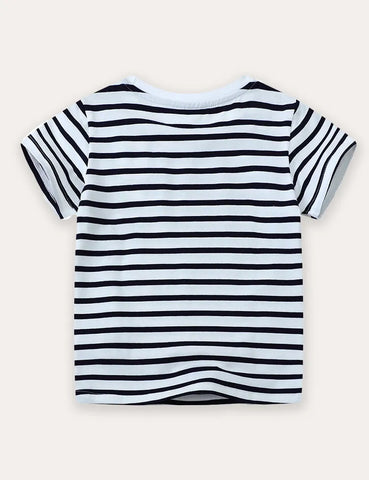 Crab Print Short-sleeved T-shirt
