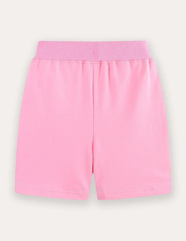 Bloem geborduurde katoenen shorts