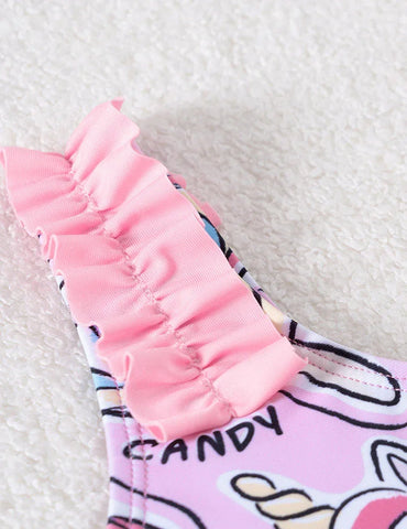 Ice Cream Printed Swimsuit Set