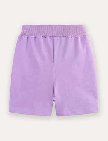 Bloem geborduurde katoenen shorts