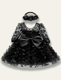 3D Floral Bow Fluffy Dress - Mini Taylor