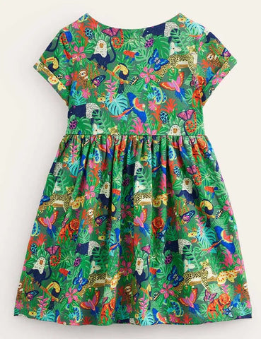 Bedrucktes Kleid Mit Waldtieren
