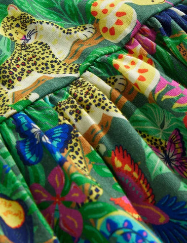 Bedrucktes Kleid Mit Waldtieren
