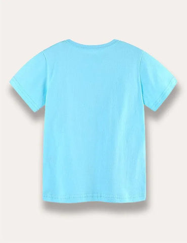Cartoon Excavator Printed T-Shirt - Mini Taylor