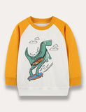 Cartoon Dinosaur Printed Sweatshirt - Mini Taylor