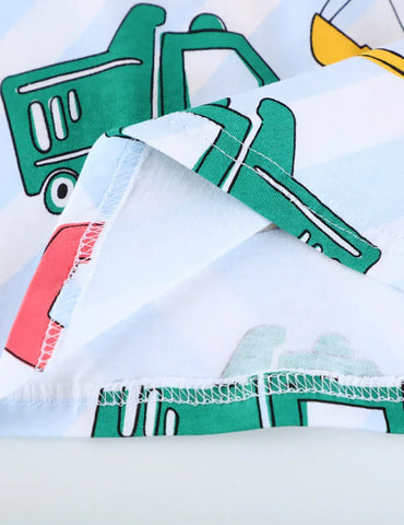 Construction Car Print Short-sleeved T-shirt