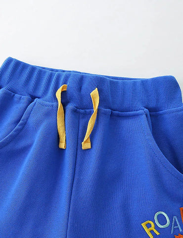 Cartoon Lion Embroidered Shorts