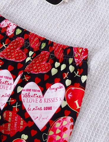 Conjunto de camiseta con estampado de amor de San Valentín