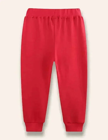Hedgehog Mushroom Appliqué Sweatpants