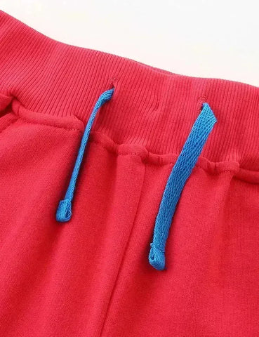 Hedgehog Mushroom Appliqué Sweatpants