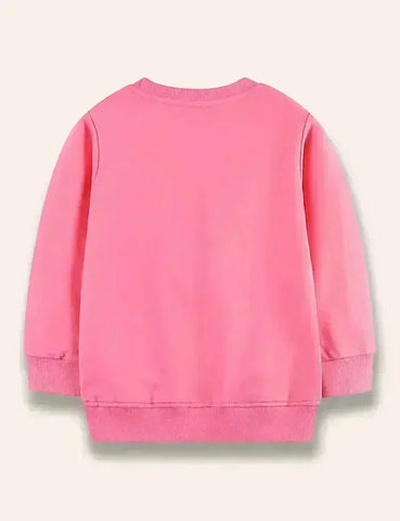 Cartoon Unicorn Appliqué Sweatshirt