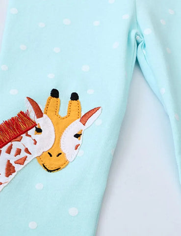 Giraffe Appliqué Dotted Leggings - Mini Taylor