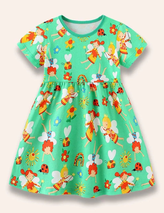 Cartoon Fairy Printed Dress - Mini Taylor