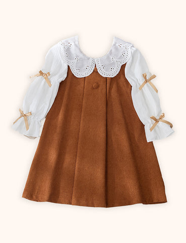 Bow Long Sleeves Dress