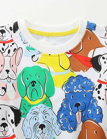Multi Doggy Printed Sweatshirt - Mini Taylor