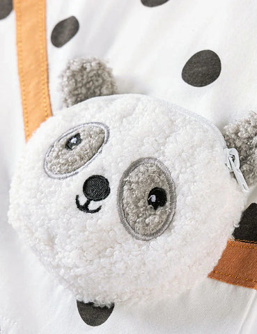 Conjunto de camiseta de manga corta y leggings con aplique de panda